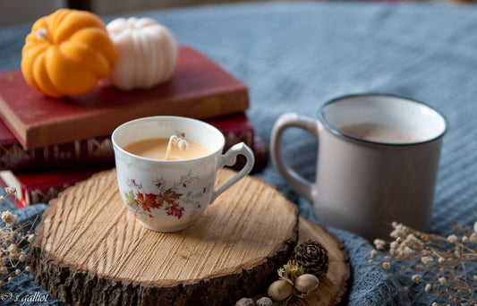 Bougie Tasse Feuilles