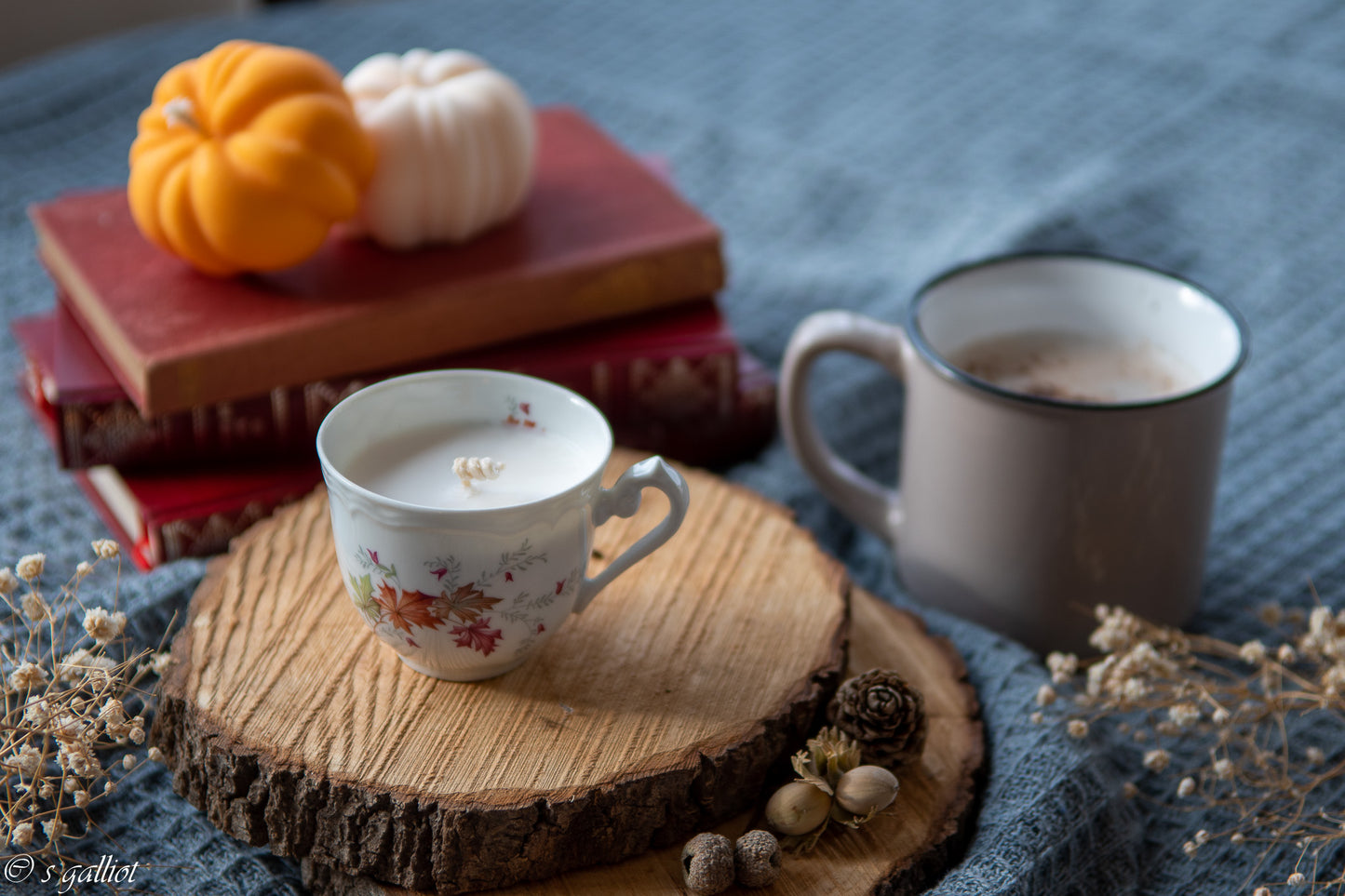 Bougie Tasse Feuilles